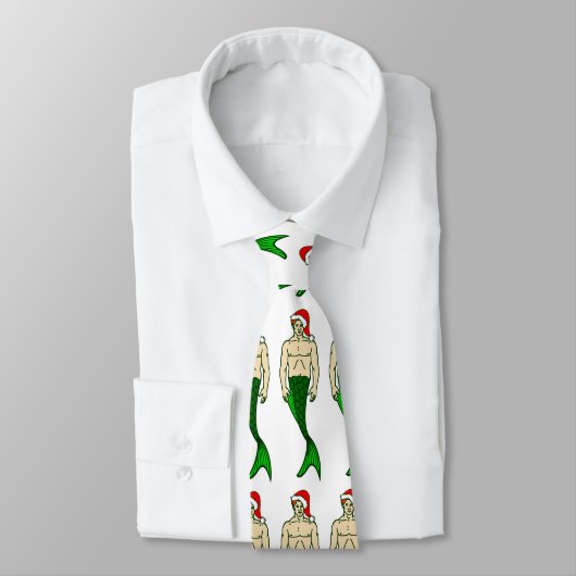 santa claus redhead merman kerstmaid stropdas (Gebonden)