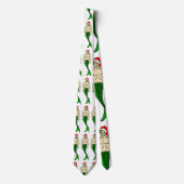 santa claus redhead merman kerstmaid stropdas (Voorkant)