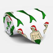 santa claus redhead merman kerstmaid stropdas (Opgerold)