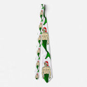 santa claus redhead merman kerstmaid stropdas (Achterkant)
