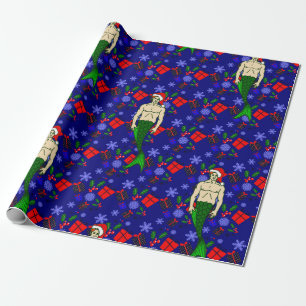 santa claus redhead merman lelijke xmas mermaid gi cadeaupapier