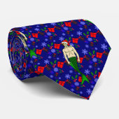 santa claus redhead merman lelijke xmas mermaid gi stropdas (Opgerold)