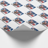 Santa Claus Reindeer Chimney kerstavond feestdag Cadeaupapier (Hoek)