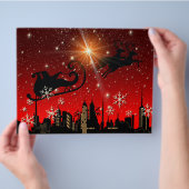 Santa Claus Reindeer en Sleigh Flying Flyer (Hand)