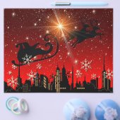 Santa Claus Reindeer en Sleigh Flying Flyer (Enkel)