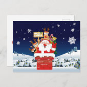 Santa Claus Reindeer Merry X-Mas Funny Briefkaart (Voorkant / Achterkant)