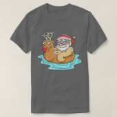 Santa Claus Reindeer Pool Float Summer Fun Christm T-shirt (Design voorkant)