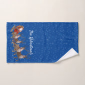 Santa Claus Reindeer Sleigh Guest personaliseert h Handdoek (Handdoek)