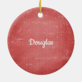 Santa Claus Reindeer Sleigh Year Naam Keramisch Ornament (Achterkant)