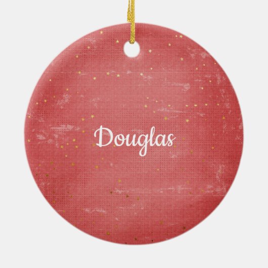 Santa Claus Reindeer Sleigh Year Naam Keramisch Ornament (Achterkant)