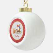 Santa Claus Reindeer Sleigh Year Name Aangepast Keramische Bal Ornament (Rechts)