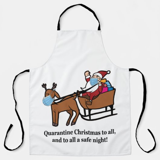 Santa Claus, rendier en Quarantine Kerstmis, ZSD Schort (Voorkant)