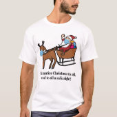 Santa Claus, rendier en Quarantine Kerstmis, ZSD T-shirt (Voorkant)