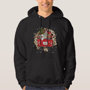 Santa Claus Rendier Rode Vrachtwagen Kerstmis Snee Hoodie