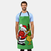 Santa Claus & renrendier Face Mask Pals mas, ZSD Schort (Gedragen)