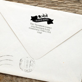 Santa Claus Retour Adres Kerstmis Zelfinktende Stempel