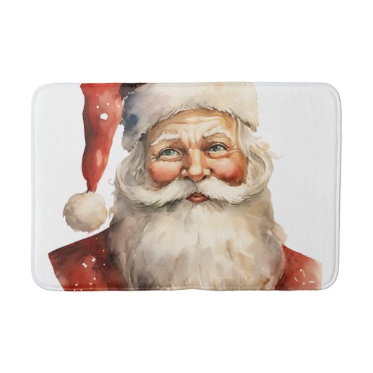 Santa Claus Retro Christmas Badmat (Voorkant)