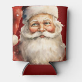 Santa Claus Retro Christmas Blikjeskoeler (Voorkant)