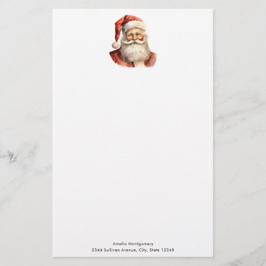Santa Claus Retro Christmas Briefpapier (Voorkant)