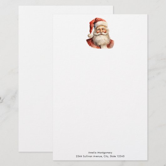 Santa Claus Retro Christmas Briefpapier (Voorkant / Achterkant)
