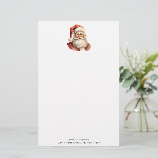 Santa Claus Retro Christmas Briefpapier (Staand voorkant)
