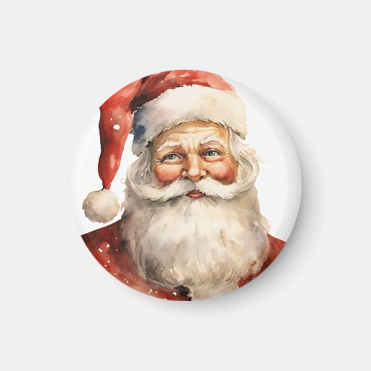 Santa Claus Retro Christmas Magneet (Voorkant)