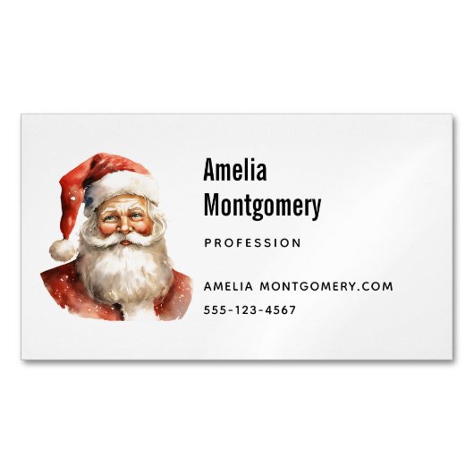 Santa Claus Retro Christmas Magnetisch Visitekaartje (Voorkant)
