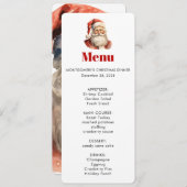 Santa Claus Retro Christmas Menu Kaart (Voorkant / Achterkant)