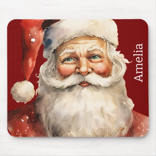 Santa Claus Retro Christmas Muismat (Voorkant)