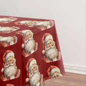 Santa Claus Retro Christmas Pattern Tafelkleed (Voorbeeld)