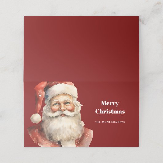 Santa Claus Retro Christmas Plaatskaartje (Buitenkant ongevouwen)