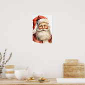 Santa Claus Retro Christmas Poster (Keuken)