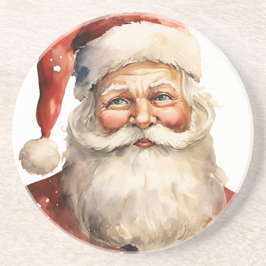 Santa Claus Retro Christmas Zandsteen Onderzetter (Voorkant)