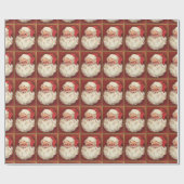 Santa Claus  Retro Holiday Cadeaupapier (Vlak)