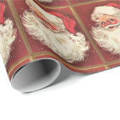 Santa Claus  Retro Holiday Cadeaupapier (Rol Hoek)