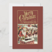  Santa Claus Retro Kerst Kaart (Voorkant)