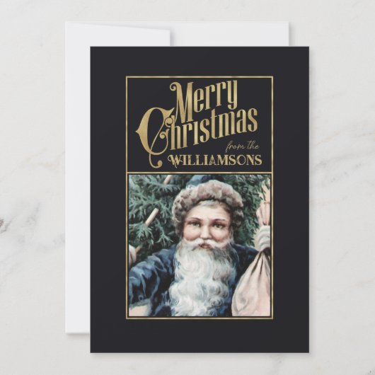  Santa Claus Retro Kerst Kaart (Voorkant)