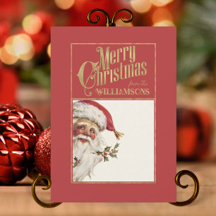 Santa Claus Retro Kerst Kaart