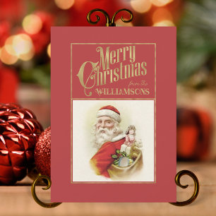  Santa Claus Retro Kerst Kaart