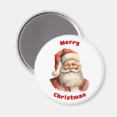 Santa Claus Retro Merry Christmas Magneet (Voorkant / Achterkant)