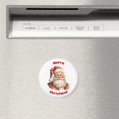 Santa Claus Retro Merry Christmas Magneet (Insitu (Vaatwasser))