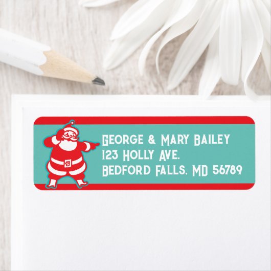 Santa Claus Return-adreslabels Etiket (Insitu)