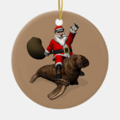 Santa Claus Rides A Walrus Keramisch Ornament (Voorkant)