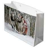 Santa Claus rides in a Horse sleigh Groot Cadeauzakje (Achterkant Gekanteld)