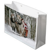 Santa Claus rides in a Horse sleigh Groot Cadeauzakje (Voorkant Gekanteld)