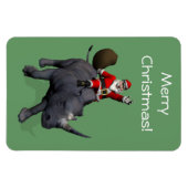 Santa Claus Rides Rhino Rhinoceros Magneet (Horizontaal)