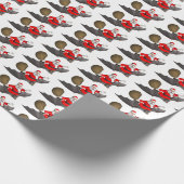 Santa Claus Riding A Bat Cadeaupapier (Hoek)