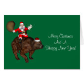 Santa Claus Riding A Beer (Voorkant Horizontaal)