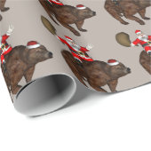Santa Claus Riding A Beer Cadeaupapier (Rol Hoek)