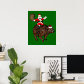 Santa Claus Riding A Beer Poster (Thuiskantoor)